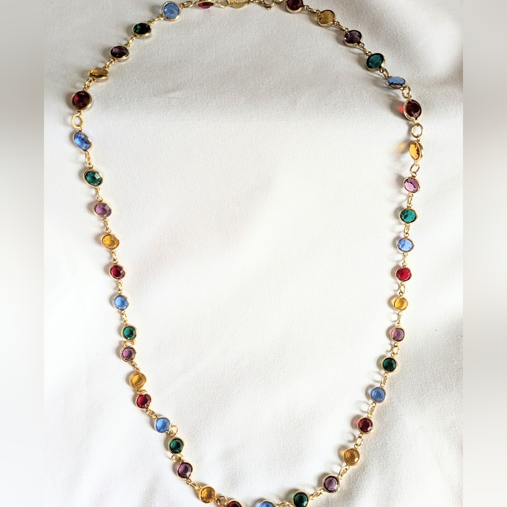 Multicolor Rafaelian Austrian Crystal Necklace - image 1